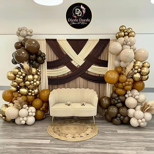 Miniatura 7 de Globos marrones, 1812105 pulgadas Kit de arco de guirnalda de globos retro de color marrón oscuro de diferentes tamaños, globos de helio de látex en