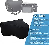 Vista 17 de JJC - Funda de neopreno ultra ligera en negro para cámara Fuji Fujifilm X-T100, X-T30, X-T20, X-T10 + lente 50-200mm/50-230mm, bolsa para Olympus