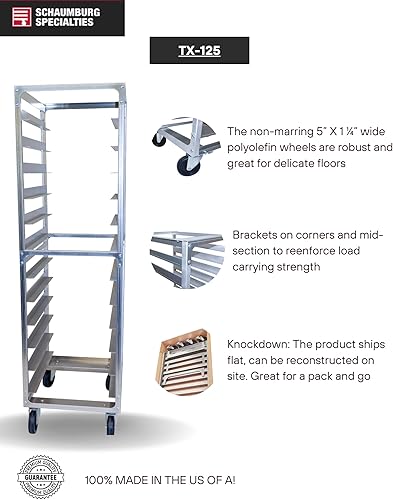 Miniatura 3 de Estantes comerciales de aluminio para bollos de 12 bandejas de 5 pulgadas, listado por NSF, estante de velocidad resistente para panadería,