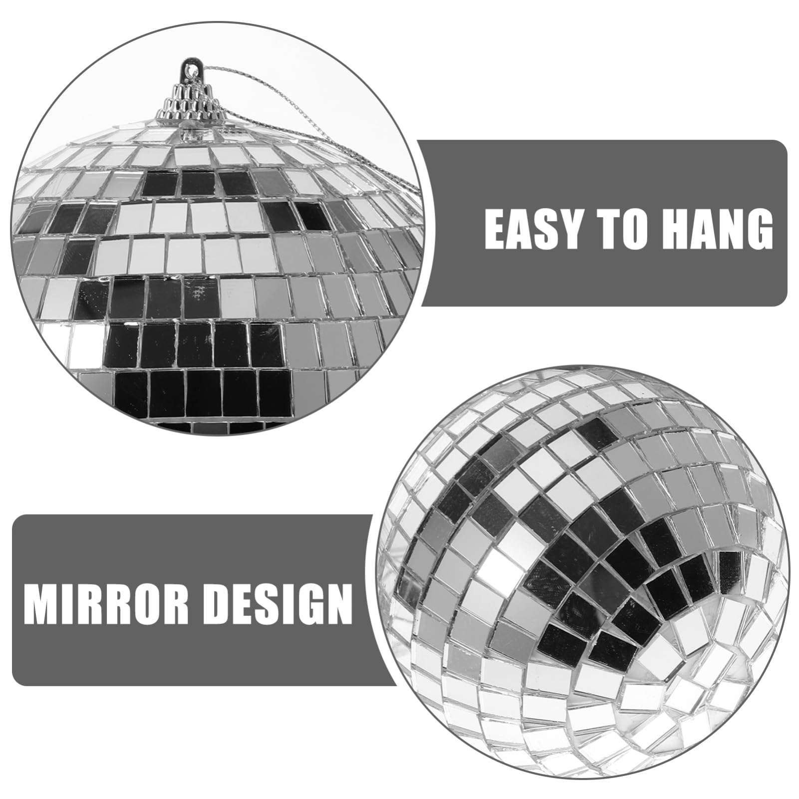 BESTonZON 4pcs Reflective Mirror Effect Balls Hanging Disco Balls for Weddings Parties Home Decor Create Stunning Light Displays