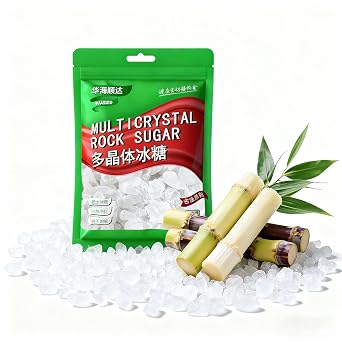 KachiKachi Rock Sugar - 9.8oz | 280g, Made of Cane Sugar, Small Grains | White & Yellow | Old-fashioned | Polycrystalline, for Coffee Tea Baking Stews pho, White Rock Sugar