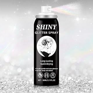 Glitter Spray for Hair and Body,Holographic Hair Glitter for Kids & Teenagers,Long-Lasting,Quick-Drying,Suitable for Festival Music Concert Party Rave Accessories (Rainy-Rainbow)
