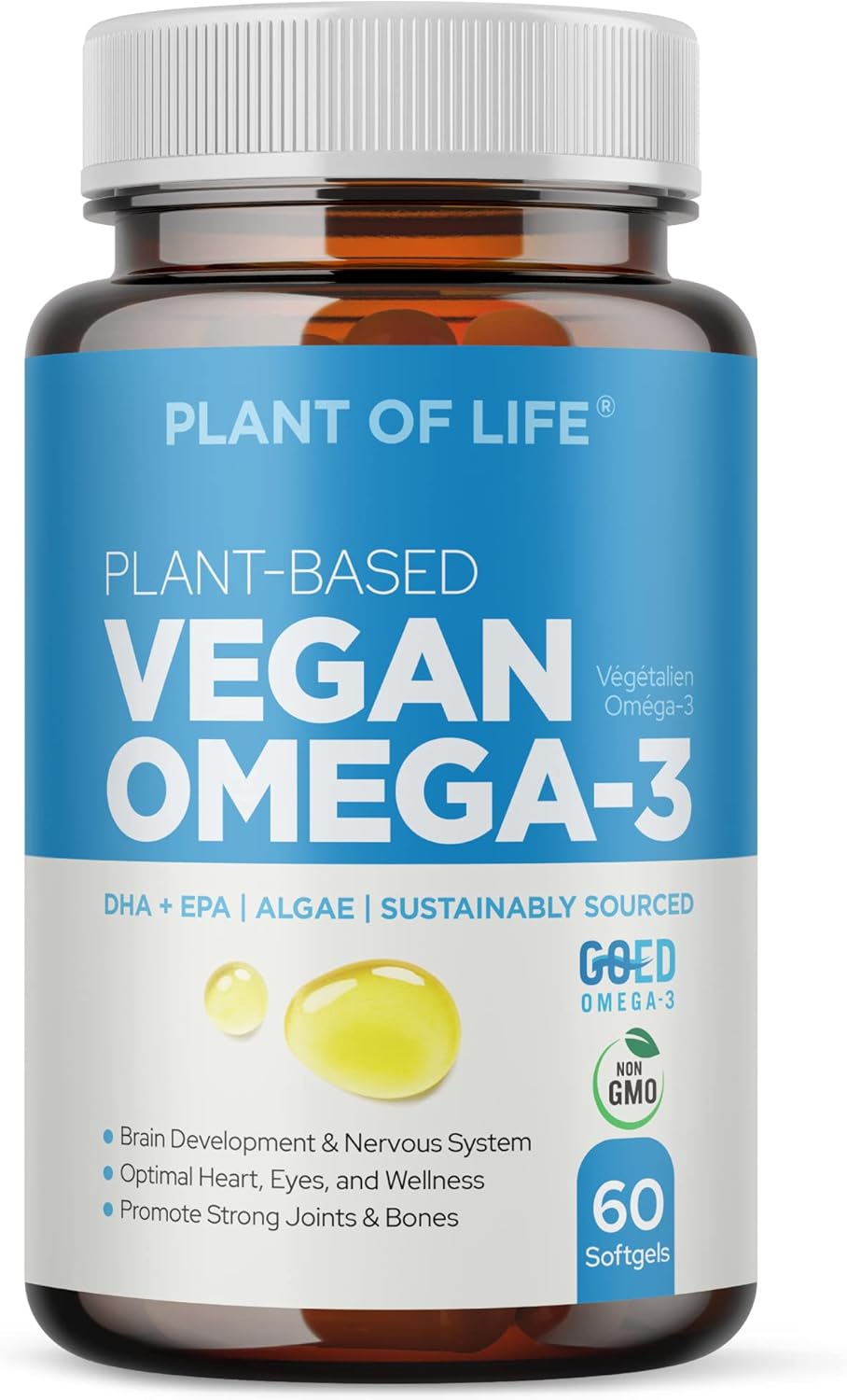 Plant of Life Vegan Omega3 DHA sourced from Algae. PlantBased