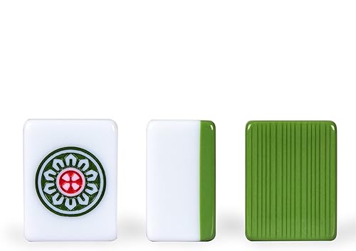 Miniatura 60 de Yellow Mountain Imports - Set de Mahjong chino, marfil clásico, con 146 fichas pequeñas de color marfil, estuche de vinilo, indicador de viento