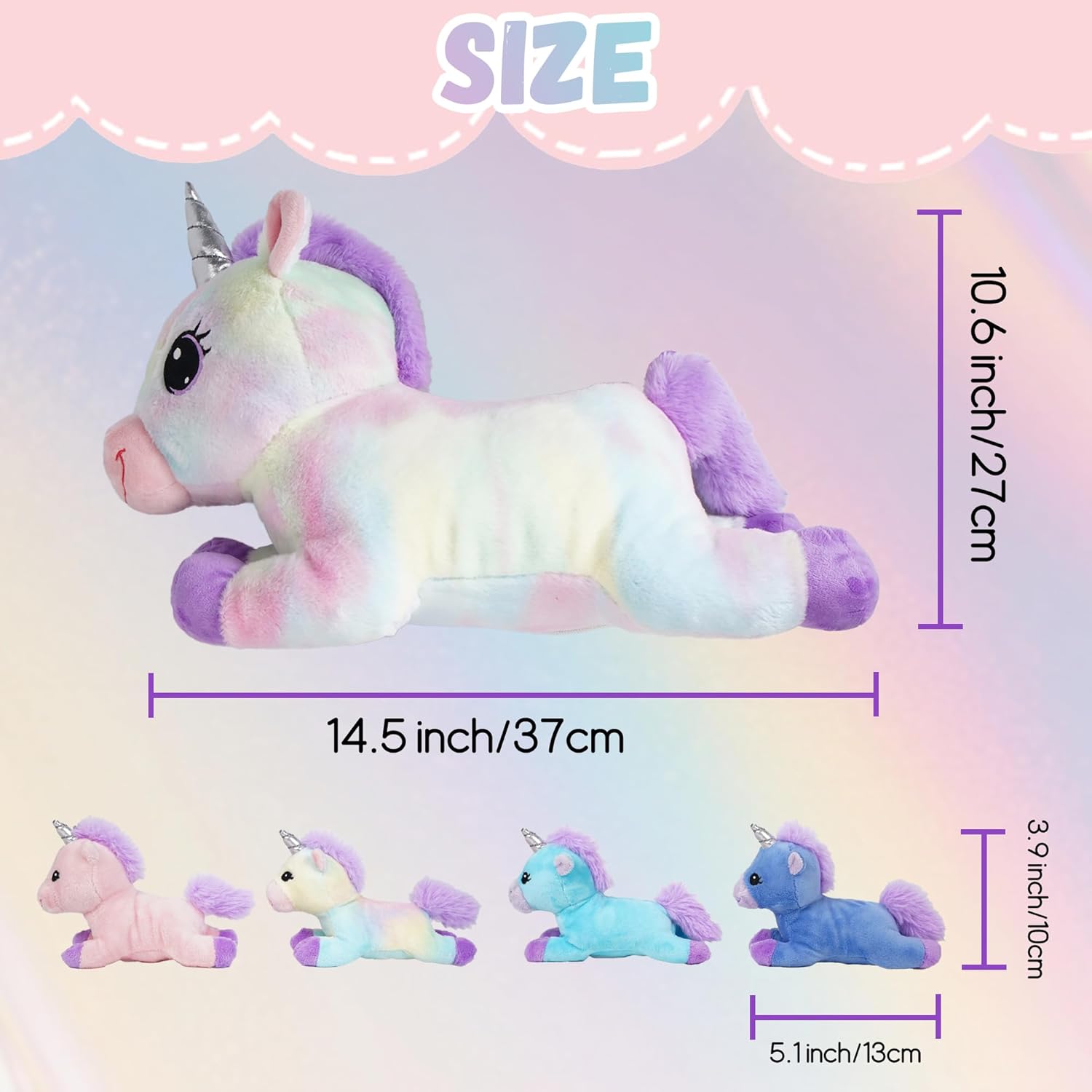 little tigers Unicorn Mommy Stuffed Animal with 4 Babies in Tummy, 5-in-1 Soft Unicorn Plush Toy Pillow, Stuffed Animal Gifts for Girls Kids Toddlers Birthday Christmas Easter