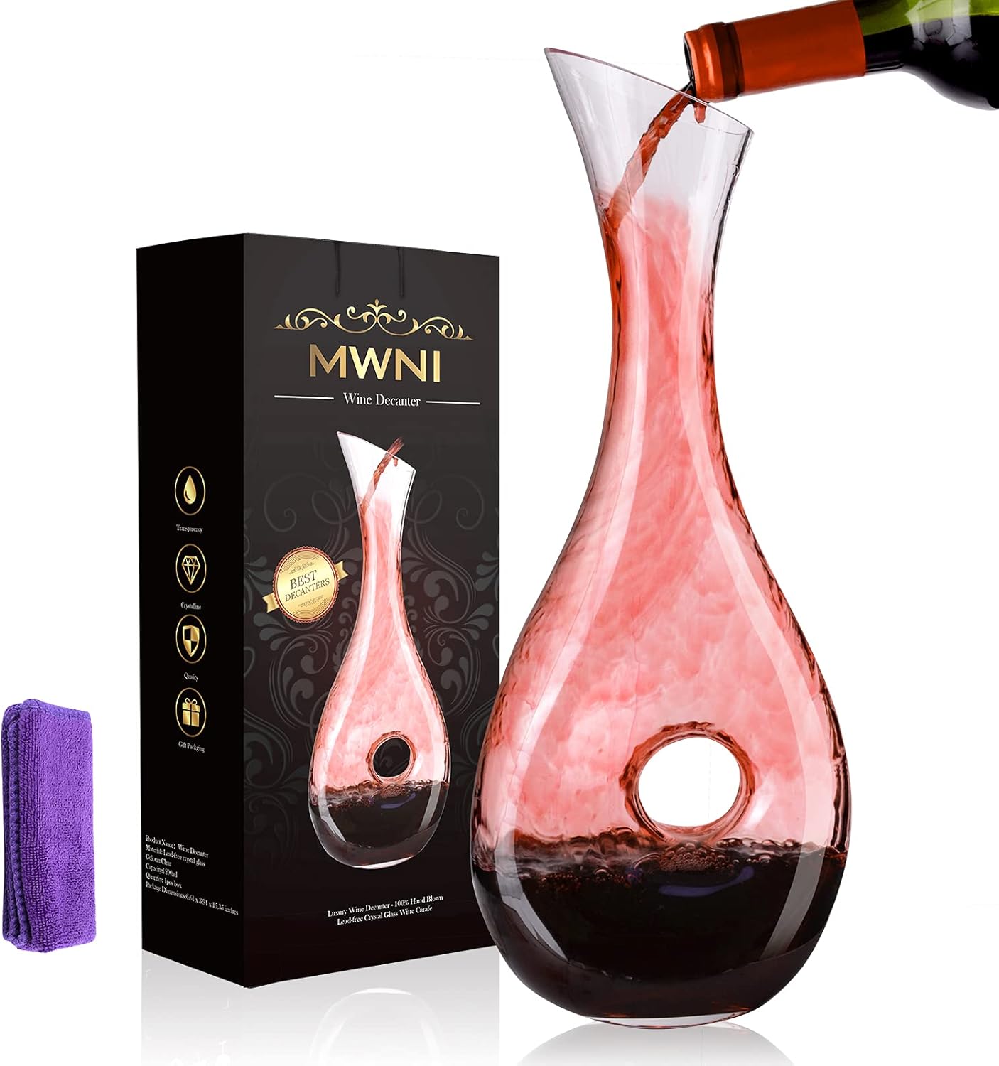 Wine Decanters and Carafes by MWNI1.2 Liters LeadFree