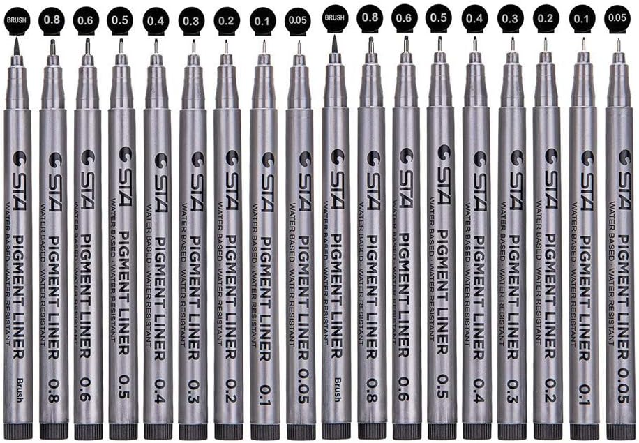 CRESZZLE Set 12 Pennarelli Neri Professionali - Impermeabili, Ad Asciugatura Rapida - Foto 8