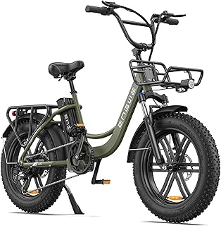ENGWE MTB Electric Bike for Adults 20" Fat Tire E-Bike with 48V 13AH Battery, 7-Speed, Dual Shock Absorber Perfect for Commuting and Off-Road Adventures