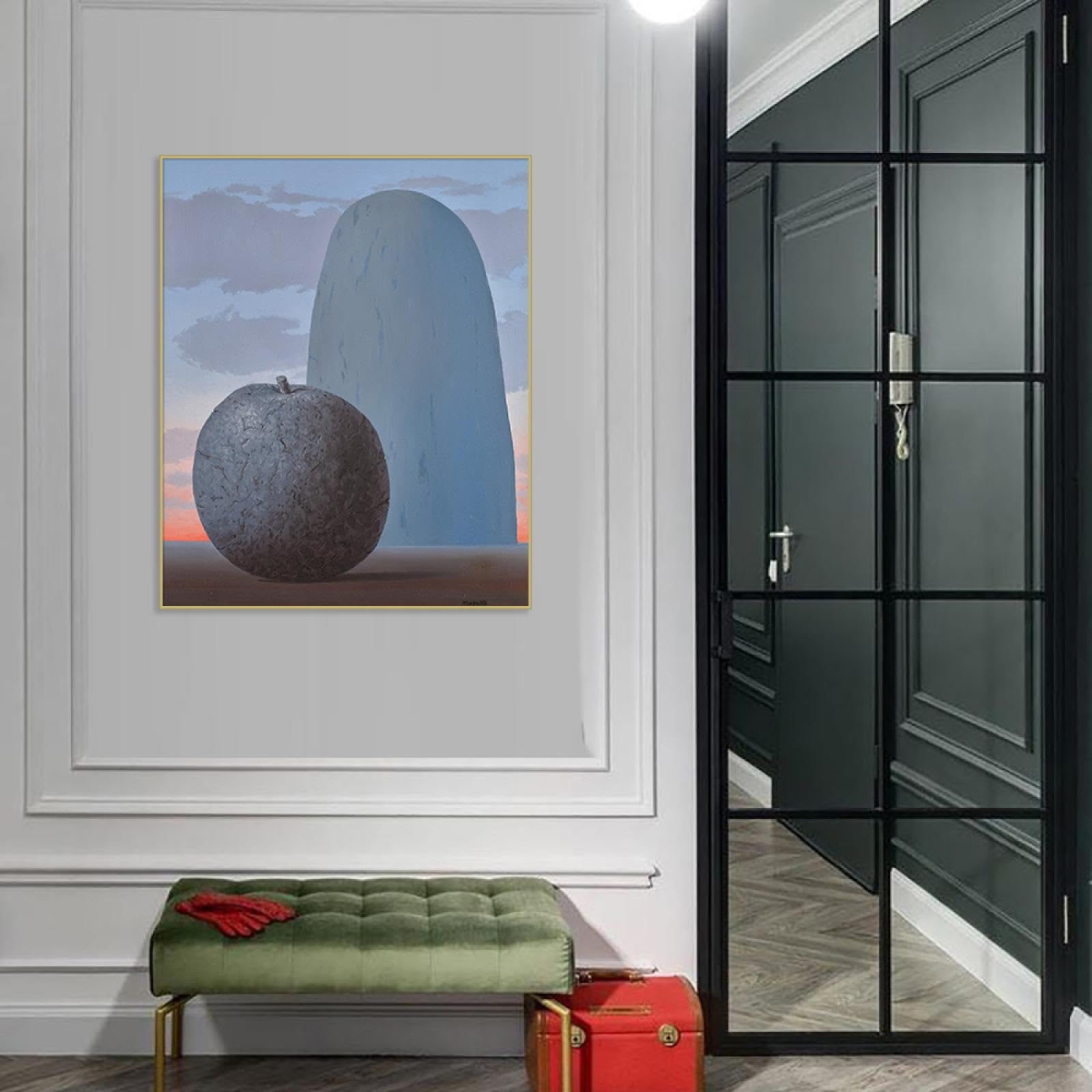 JZSDGB René Magritte artystyczny druk słynne obrazy reprodukcja na płótnie - 'The right way' plakat i wydruki - surrealizm płótno sztuka ścienna krajobraz obraz nowoczesny wystrój domu 30 x 40 cm