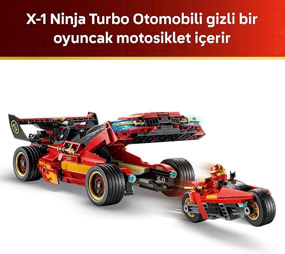 LEGO NINJAGO X-1 Ninja Turbo Otomobil 15. Yıl Dönümü 71867-14 Yaş ve Üzeri Kız ve Erkek Çocuklar için 3 Minifigür İçeren Yaratıcı Oyuncak Yapım Seti, Dekoratif Oyuncak Araba Hediye Fikri (691 Parça)