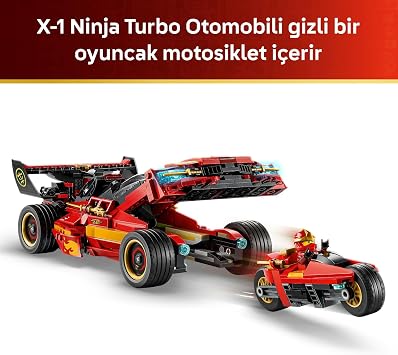 LEGO NINJAGO X-1 Ninja Turbo Otomobil 15. Yıl Dönümü 71867-14 Yaş ve Üzeri Kız ve Erkek Çocuklar için 3 Minifigür İçeren Yaratıcı Oyuncak Yapım Seti, Dekoratif Oyuncak Araba Hediye Fikri (691 Parça)