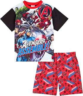 Avengers Boys Pyjamas Short Pjs Set Ages 4 to 12 Years Old, Official Merchandise for Kids