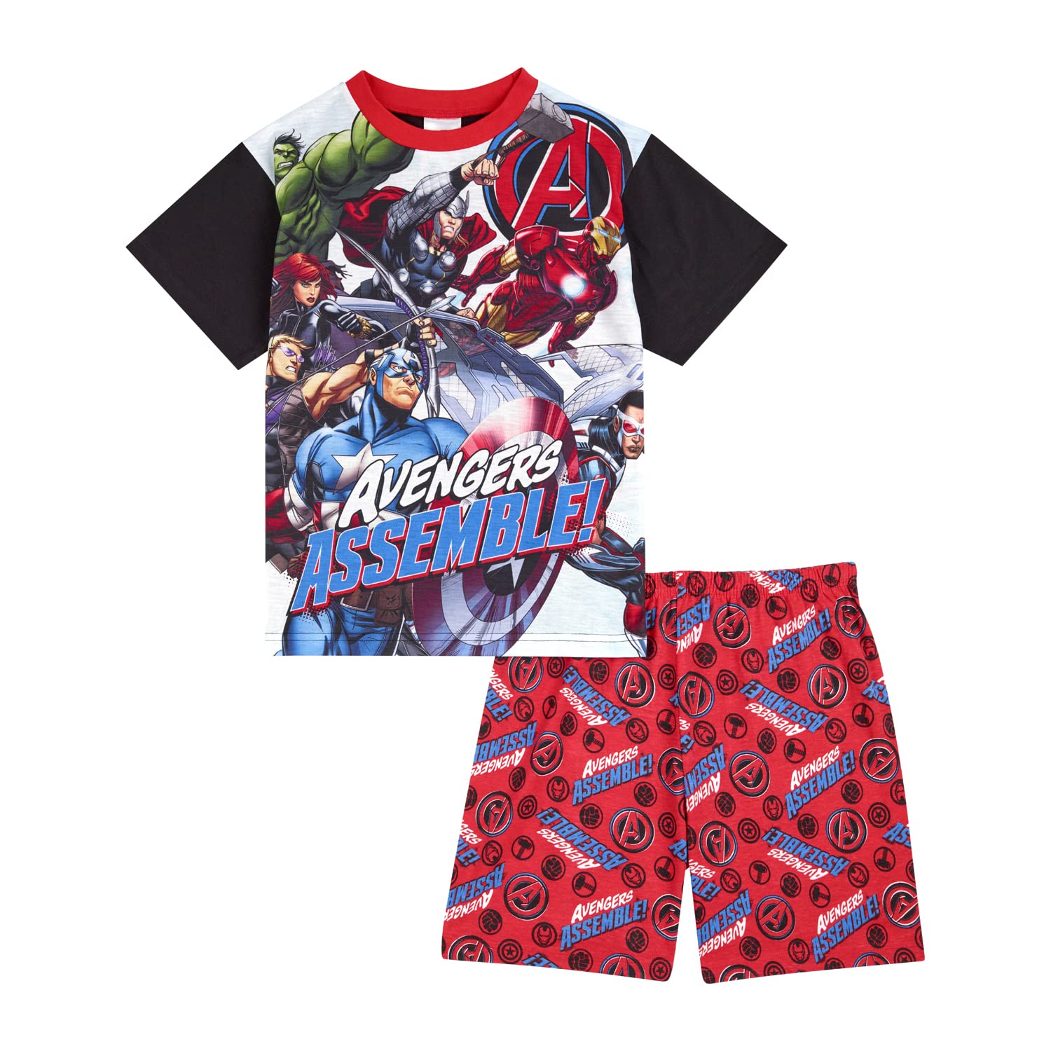 Marvel Boys Red Avengers Pyjamas Short Pjs Set Ages 4 To 12 Years Old, Official Merchandise For Kids (As8, Age, 6_Years, 7_Years)