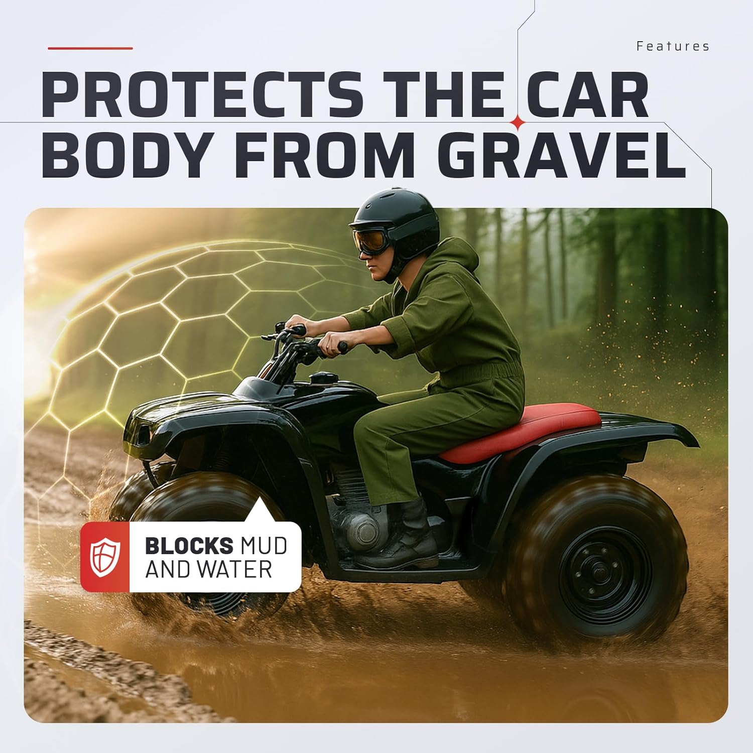 Black Front Fender Compatible with 1988-2000 Honda FOURTRAX TRX300 Plastic