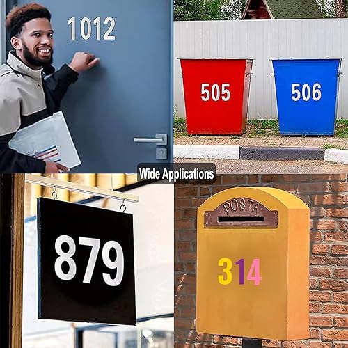 Miniatura 3 de VIYOGA 10 juegos de 100 piezas de vinilo para buzones, adhesivos de números de 4 pulgadas, impermeables, para buzones, ventanas, puertas,
