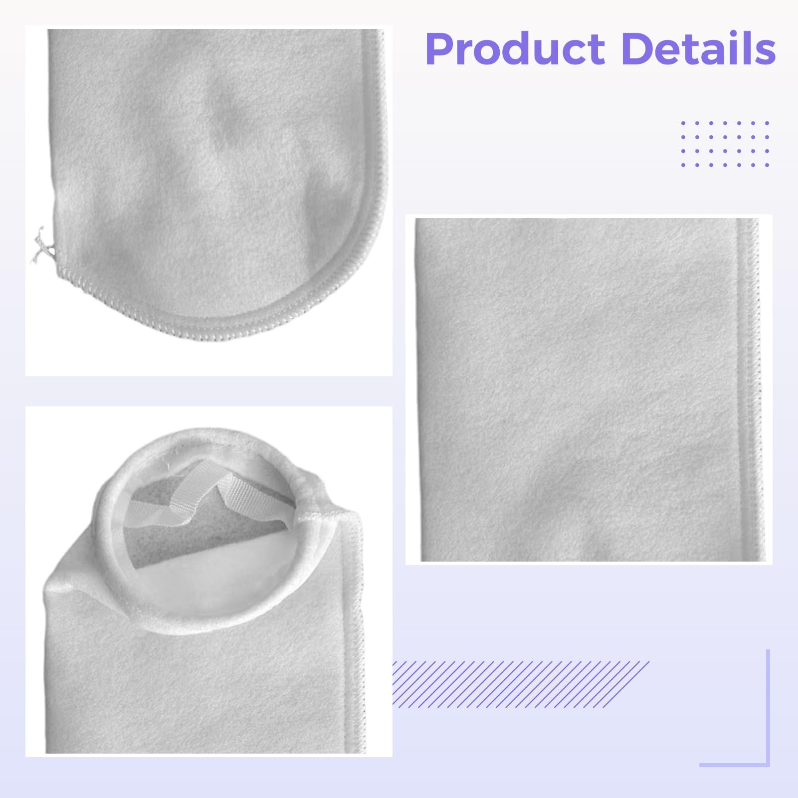 10 bolsas de filtro líquido, 10,5 cm, 200 micras, calcetines de filtro industrial PP PE con anillo de acero para pintura, barnices, productos químicos, farmacéuticos, filtración líquida de nueva