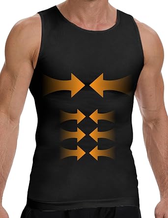 HANERDUN Men Compression Shirts Sleeves Slimming Bodyshaper Vests Undershirt Tank Top