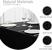 Vista 3 de Mantel rectangular impermeable de 52x70 pulgadas con textura de lino, mantel de tela lavable resistente a las manchas y arrugas, mantel decorativo