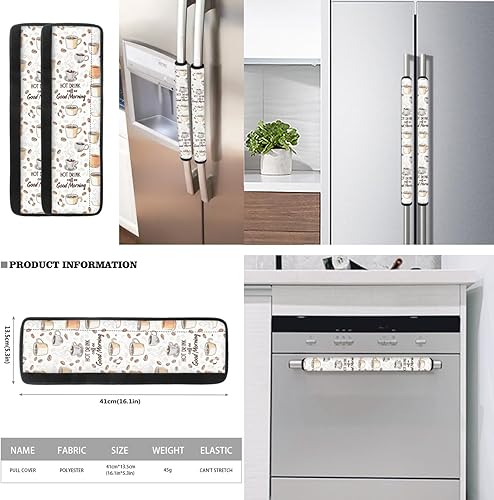 Vista 133 de Juego de 6 fundas protectoras para manijas de puerta de refrigerador con diseño de esqueleto divertido, guantes de cocina para nevera, microondas