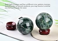 Vista 45 de AMOYSTONE Bola de aventurina azul Natural Cuarzo Cuarzo Cristal Esfera Piedra Bola con Base de Madera