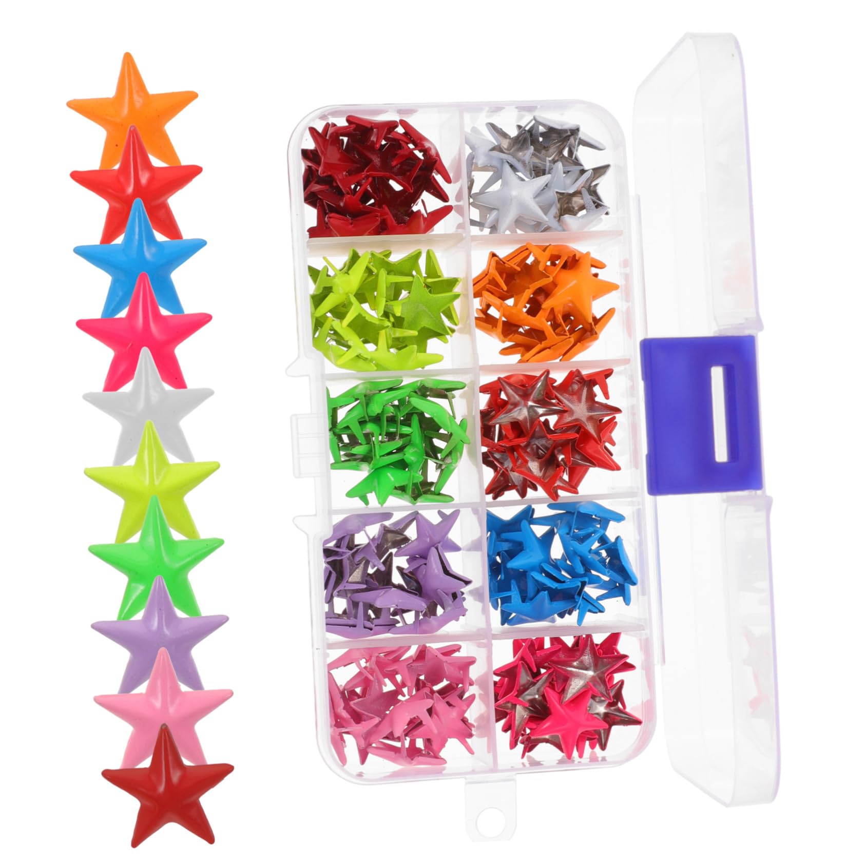 SHINEOFI 300 Piezas Clavos Estrella De Cinco Puntas Estrella De Cinco Puntas Uñas Accesorio Diy Tachuelas Para Ropa Pernos Prisioneros De Bricolaje Punk Encantos De Remache Remaches Metal