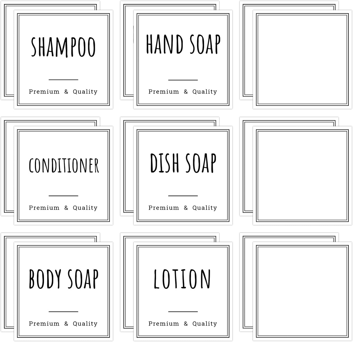 Segbeauty Waterproof Bathroom Labels for Bottles, 18 Pieces Stickers