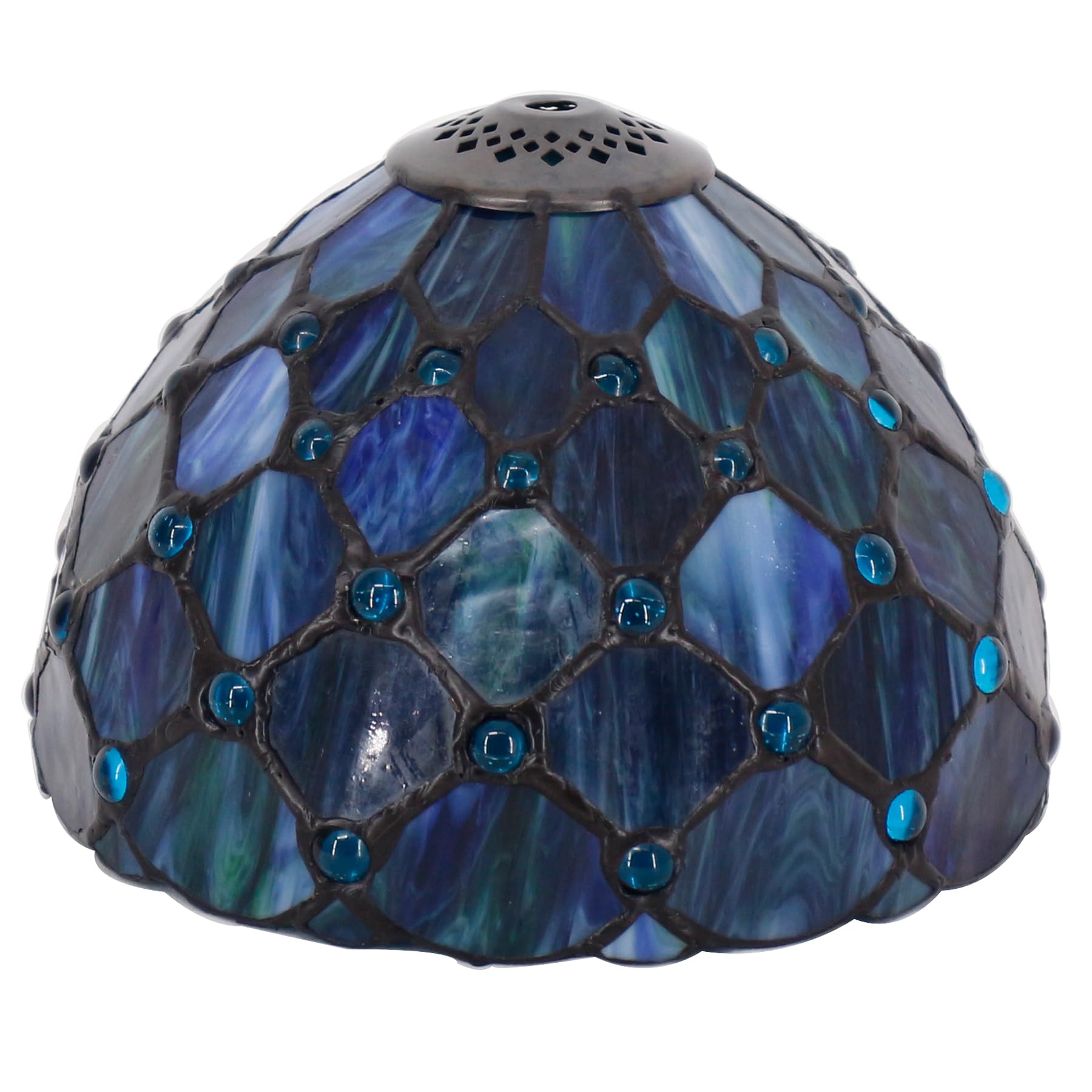 8 Inch Small Tiffany Lamp shade Replacement Only (Blue Beads)