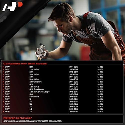 Miniatura 2 de A-Premium Bomba de combustible de alta presión compatible con BMW 320i 2015-2018, 328i 2014-2016, 528i 2015-2016, X5 2016-2018, X3 2015-2017, 428i