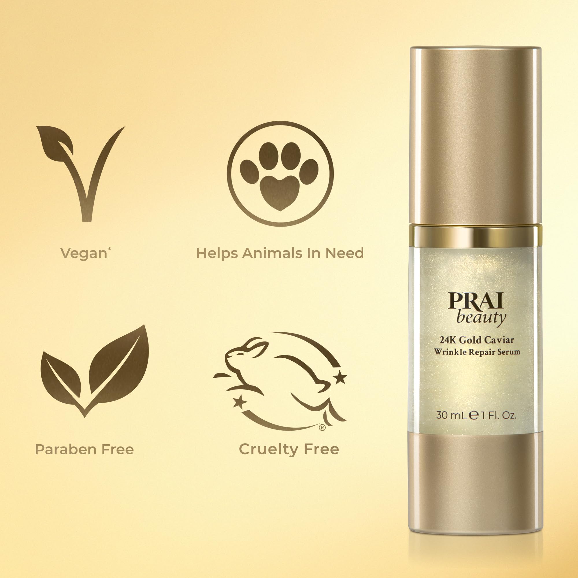 Amazon.com: PRAI Beauty 24K Gold Caviar Wrinkle Repair Serum for