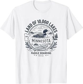 Paddle Board Minnesota Loon Land of 10,000 Lakes T-Shirt