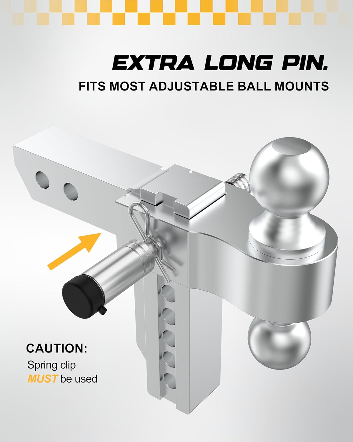 RETRUE Heavy-Duty Trailer Hitch Lock with Safety Clip for Extra Security, Stainless Steel 5/8" Dia 4" Long Locking Hitch Pin with Weather-Resistant Cap & O-Rings, Fits 2.5" to 3" Trailer Receivers