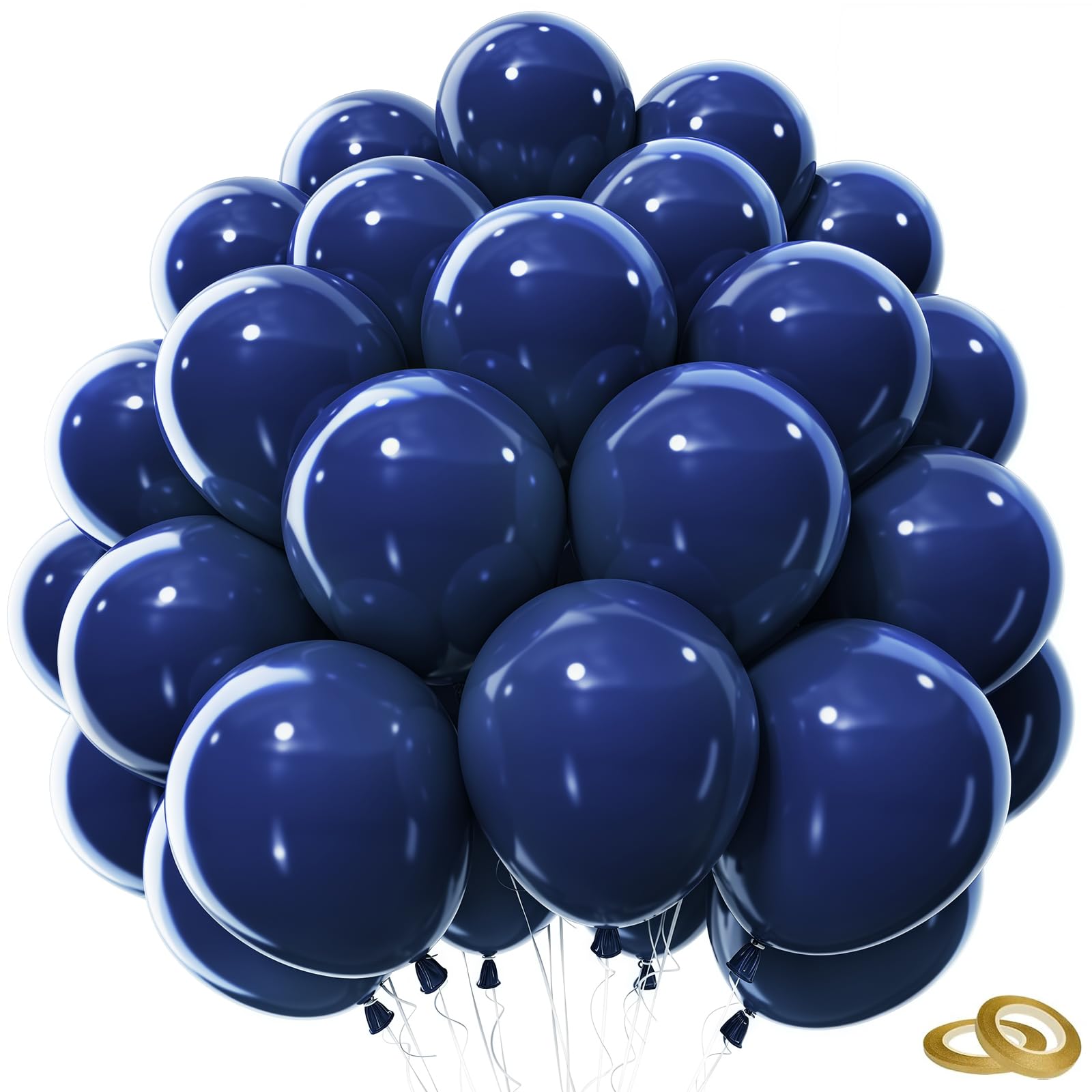 Navy Blue Balloons 100 Pack, YianHien 12 Inch Night Blue Balloons, Thick Latex Dark Blue Balloon for Women & Men Birthday Party Graduations Weddings Anniversary Christening Gender Reveal Decorations โ image 1