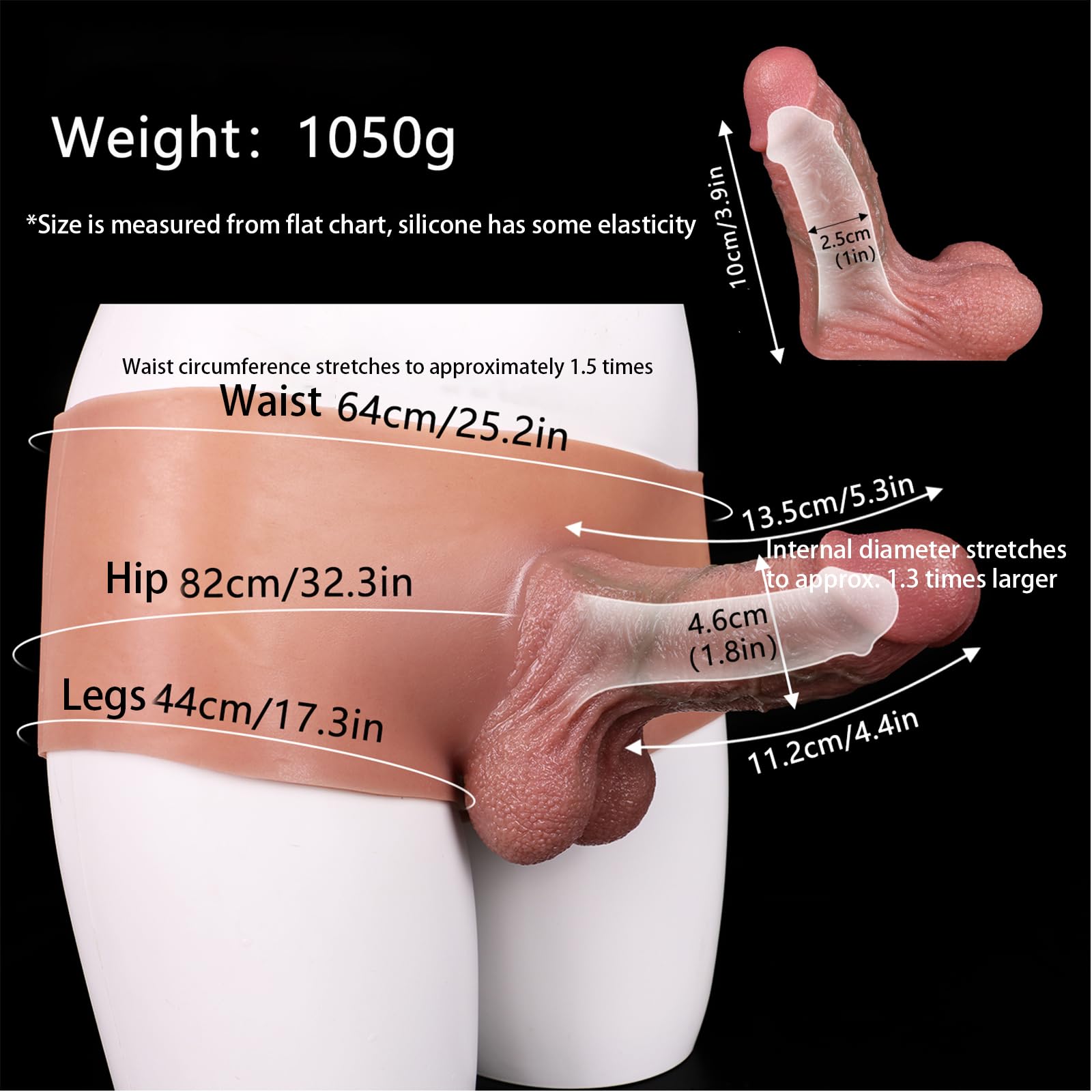 AMAZBEE Estensore del pene in silicone per l'ingrandimento del pene maschile indossabile Strap-on Penis Sleeve Strap-on Dildo Transgender Adult Sex Toys (C)