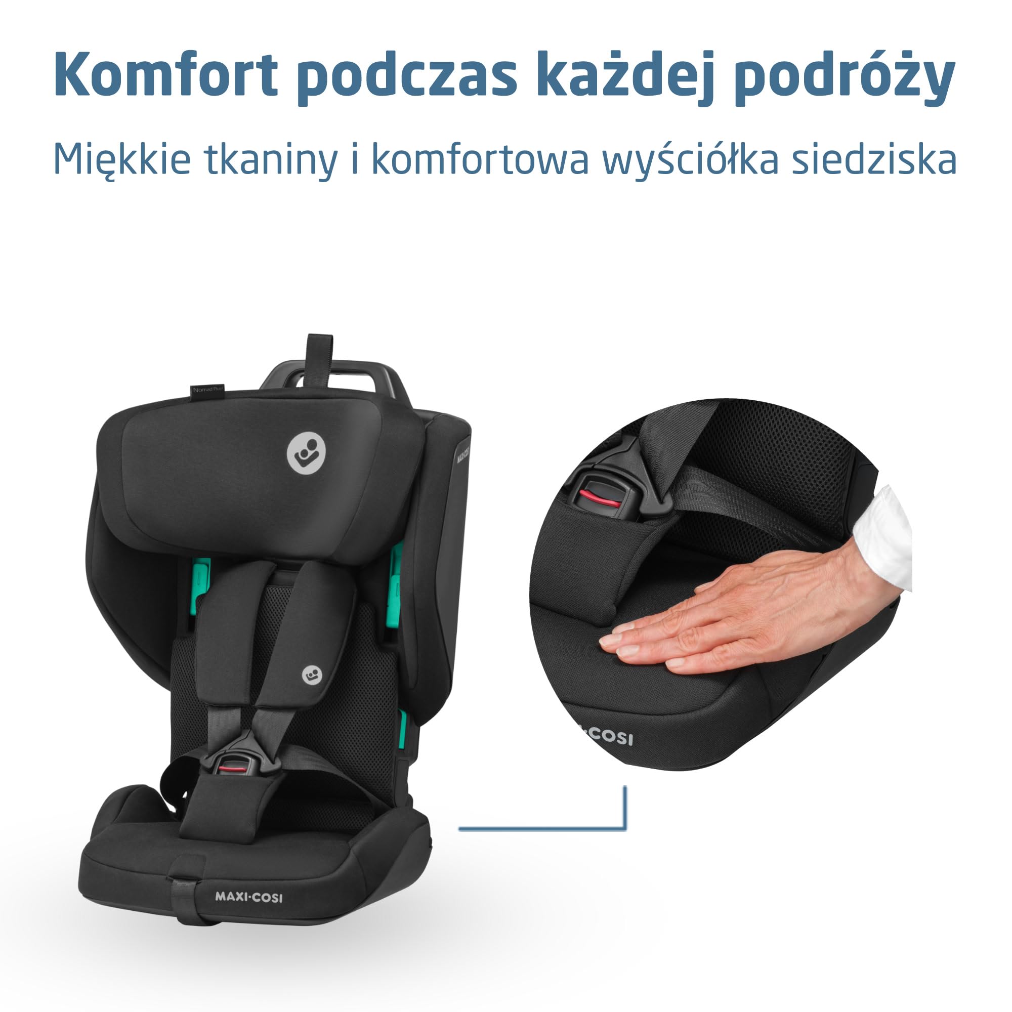 Maxi-Cosi Nomad Plus2, Składany Fotelik, 76-105 cm, Authentic Black
