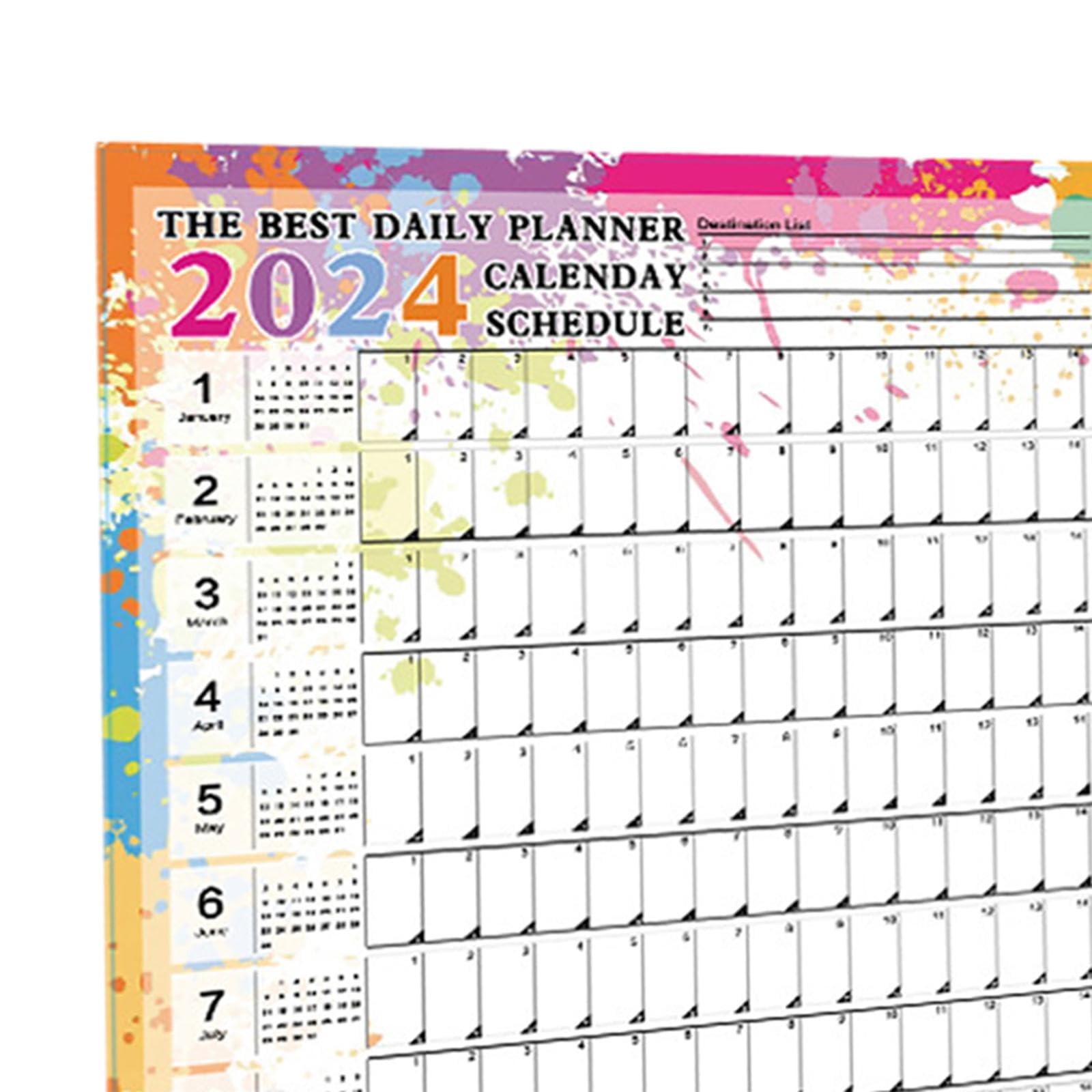 Set di 10 calendari da appendere alla parete 2024, calendario annuale per compiti in aula e la casa, stile B