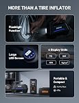 AstroAI AIRUN H Tire Inflator Portable Air Compressor Air Pump for Car Tires-Car Accessories, 9.8Ft Cord-12V DC-Powered Auto Pump with Digital Pressure Gauge, LED Light for Bicycle, Balloons, Blue