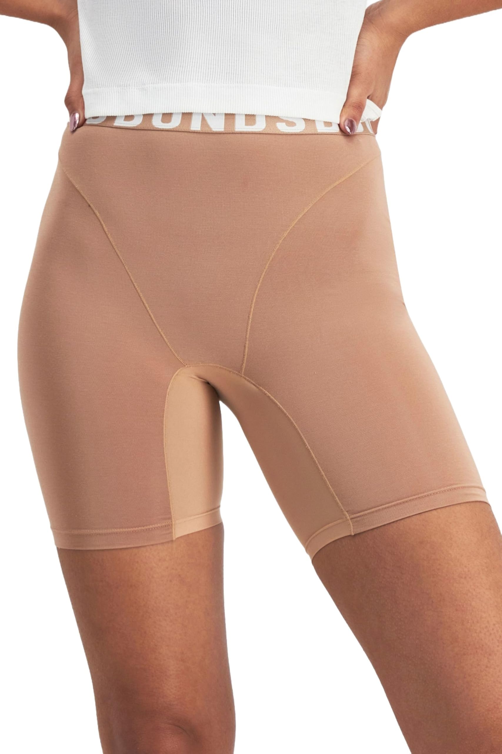 Bonds Women's Underwear Anti-Chafing Boxer Briefs Pack, Chafe Off Panties for Women, Viscose/Bamboo Underwear: Large Put It in Neutral/Warm Blanket 1