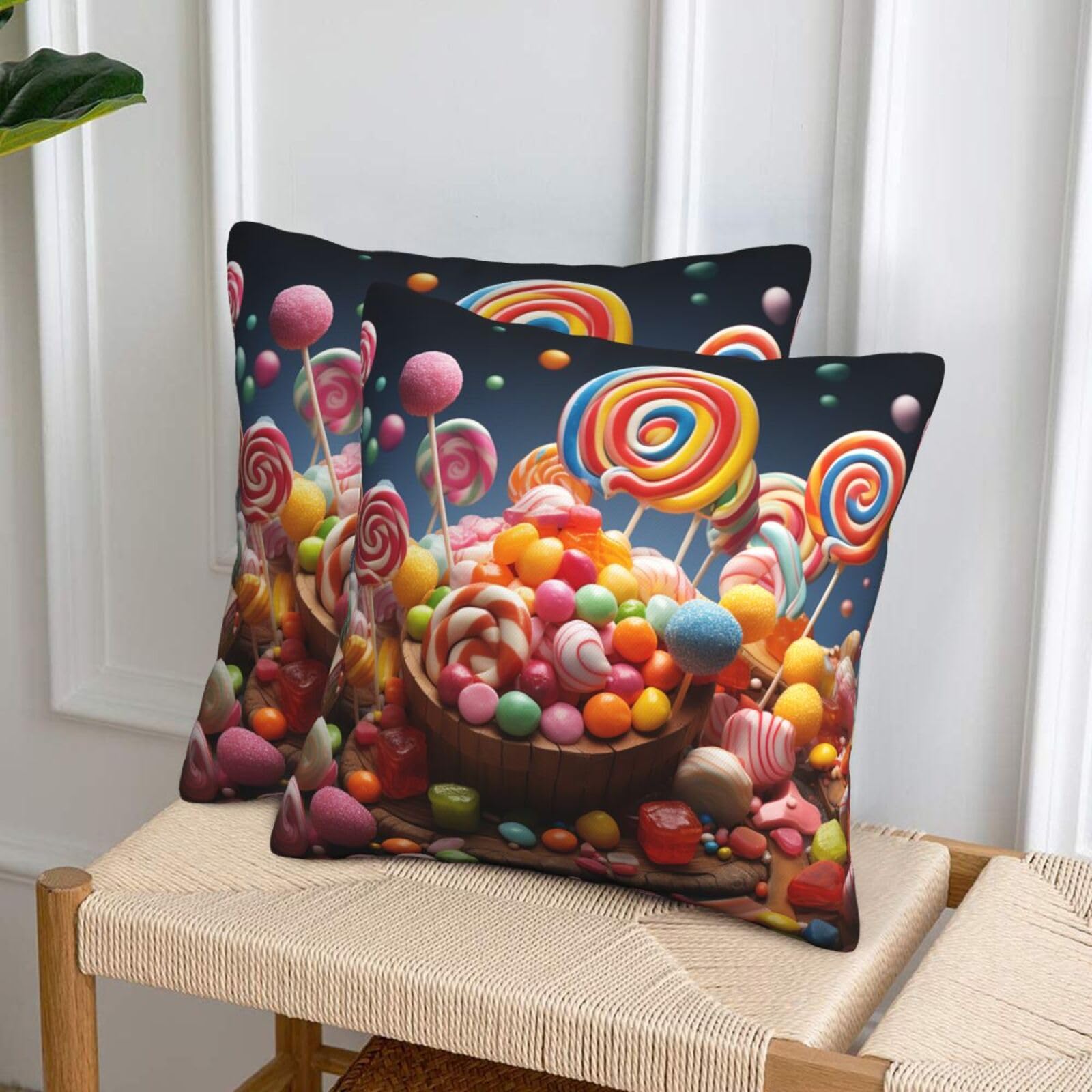 NONHAI Decorative Throw Pillow Covers Set of 2, 20"x20" Square Cushion Case Soft Comfy Colour Candy Throw Pillows for Couch Cushion Livingroom Farmhouse Home Decor Pillowcases