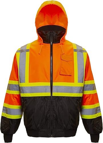 Miniatura 6 de JORESTECH Prenda impermeable reflexiva X de la chaqueta del bombardero de la seguridad de la alta visibilidad en ANSIISEA de