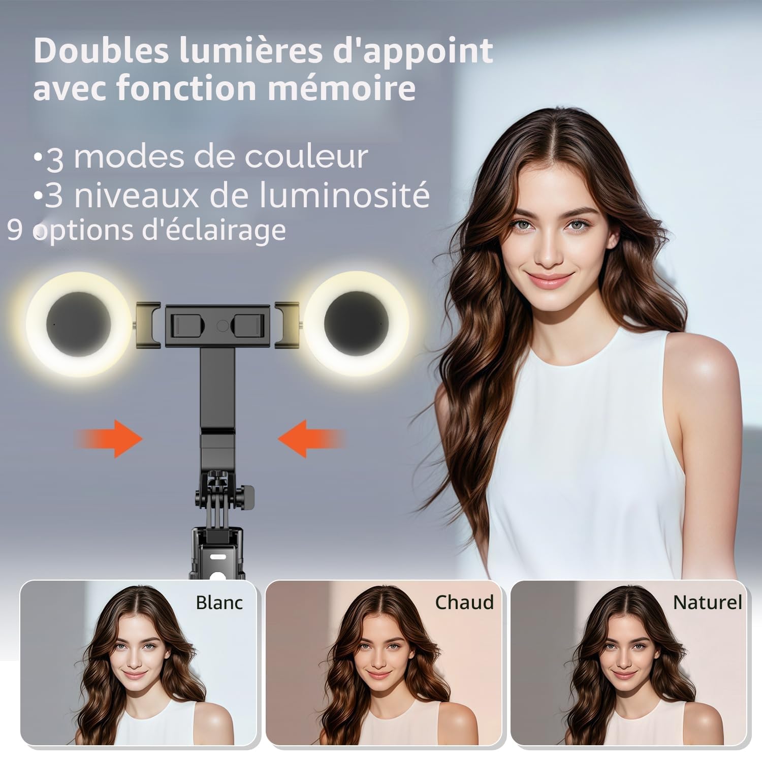 yAyusi Trépied de Suivi Automatique du Visage avec Lumière, 360° Rotation 180CM Perche Selfie Trépied de Téléphone avec Télécommande, Support Caméra Téléphone avec Capteur Mouvement pour Vlog/Vidéo