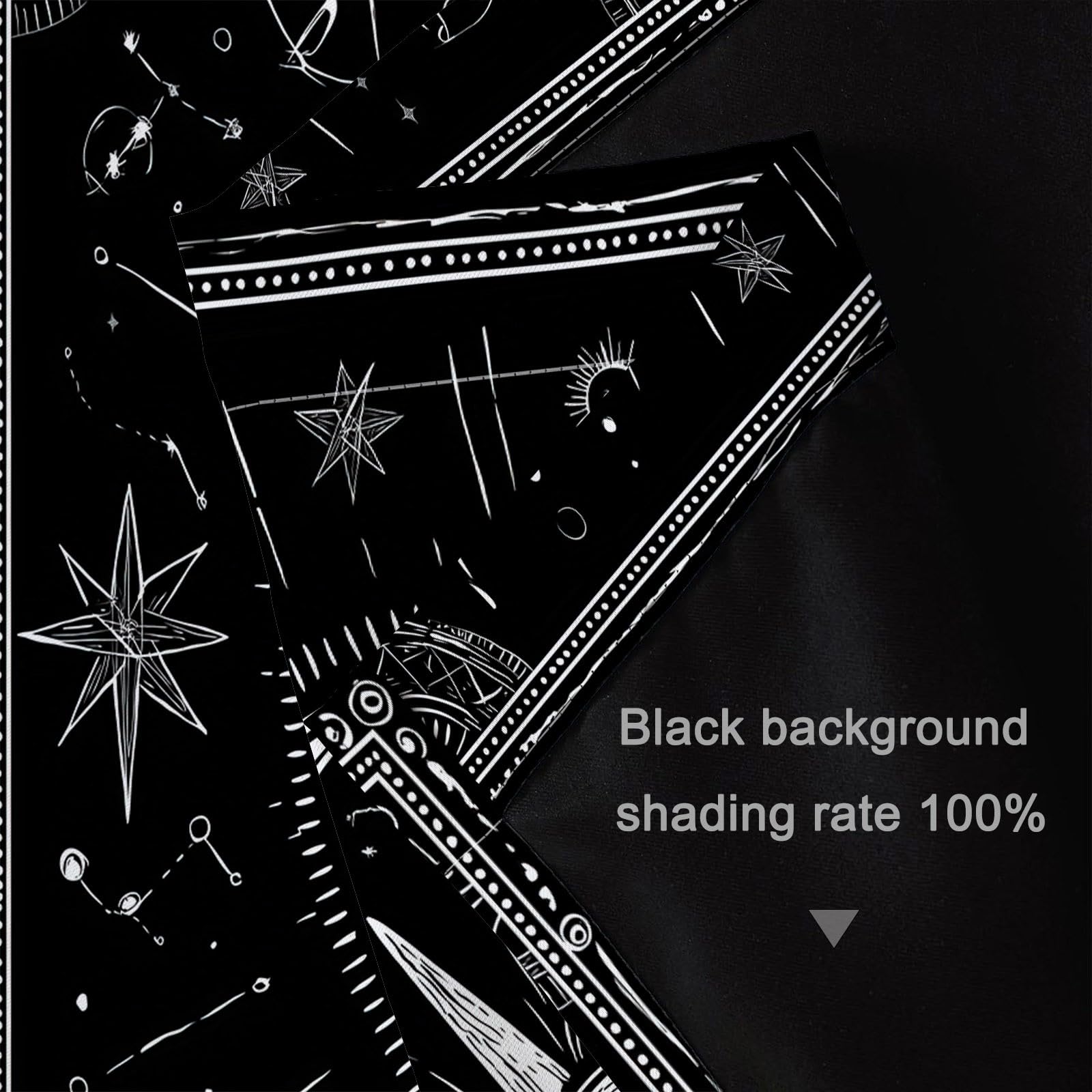 Tende Oscuranti Termiche L 140 x A 260 cm 2 Pezzi Retro Fantasy Sole Luna E Astrologia Nero Anti Luce Anti UV Isolanti Dal Calore Con Occhielli