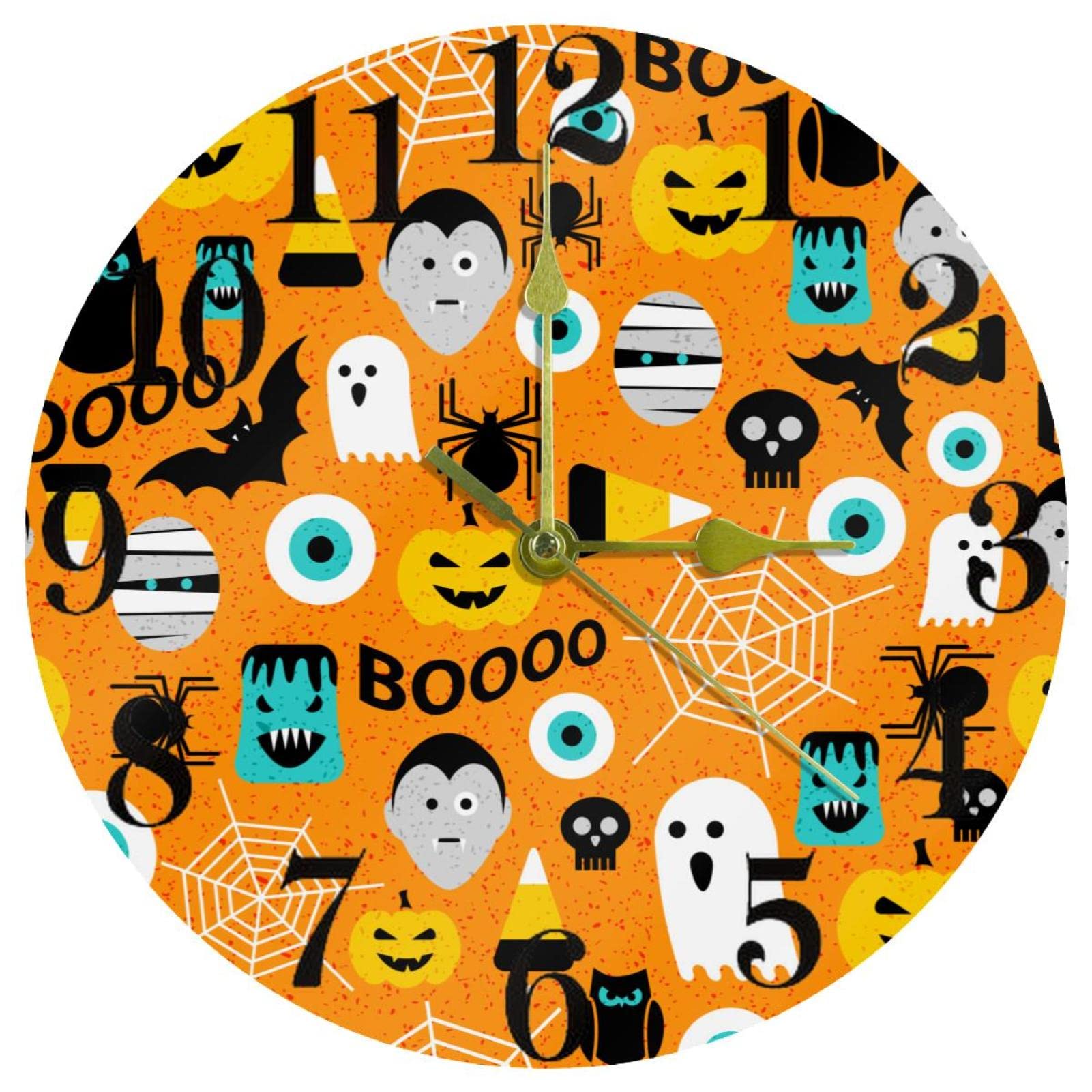 Horloge murale ronde silencieuse chauve-souris 25,4 cm à quartz sans tic-tac