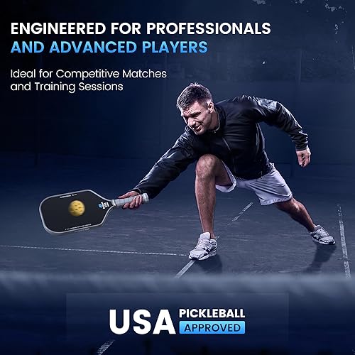 Miniatura 6 de Paletas de pickleball de fibra de carbono aprobadas por USAPA de nivel profesional para jugador agresivo y ofensivo, raqueta de pickleball con