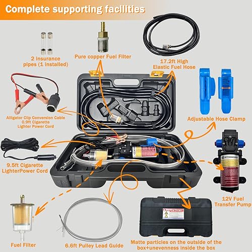 Miniatura 4 de Juego de bomba de transferencia de combustible eléctrica de 12 V, la bomba de gas mueve 85 galones de gas o diesel por hora, con motor de CC de 70