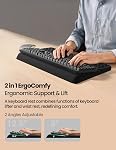 Vaydeer Wrist Rest with Keyboard Stand,Computer Wrist Support Pad,Ergonomic Keyboard Riser Holder Lifter Tray with Wrist Pad,Soft Memory Foam Desk Cushion,Palm Hand Typing for Office Home School