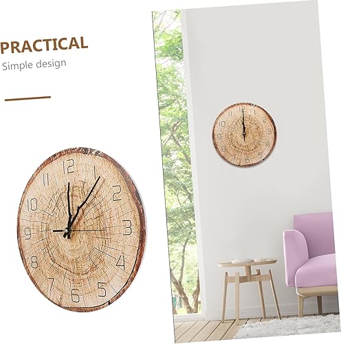 Miniatura 8 de IMIKEYA 5pcs Annual Ring Wall Clock 3D Wall Clock Decor Wooden Wall Clock Bedroom Wall Clock Simple Wall Clock Clocks Rustic Home Decor Stylish