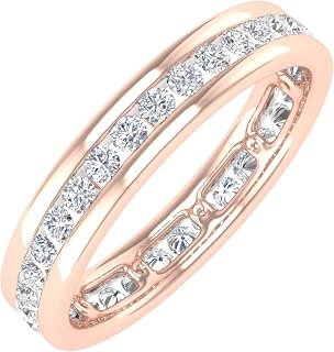 0.43 to 0.55 Carat Channel Set Diamond Wedding Eternity Ring Band in 14K Gold