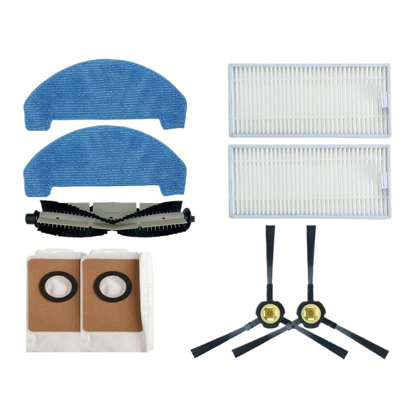 GENTERUN T20S Robot Vacuum Cleaner Main Brush/Side Brush/Dust Bag/Filter/Mop Cloth Spare Parts,Compatible For ILife,