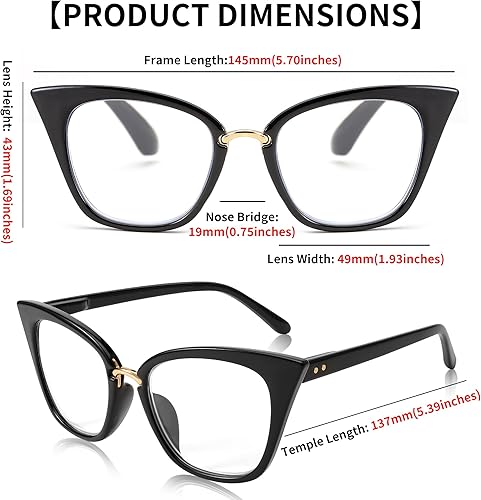 Miniatura 5 de FEISEDY Gafas de lectura de ojo de gato de gran tamaño para mujer, marco de moda, lectores B4072