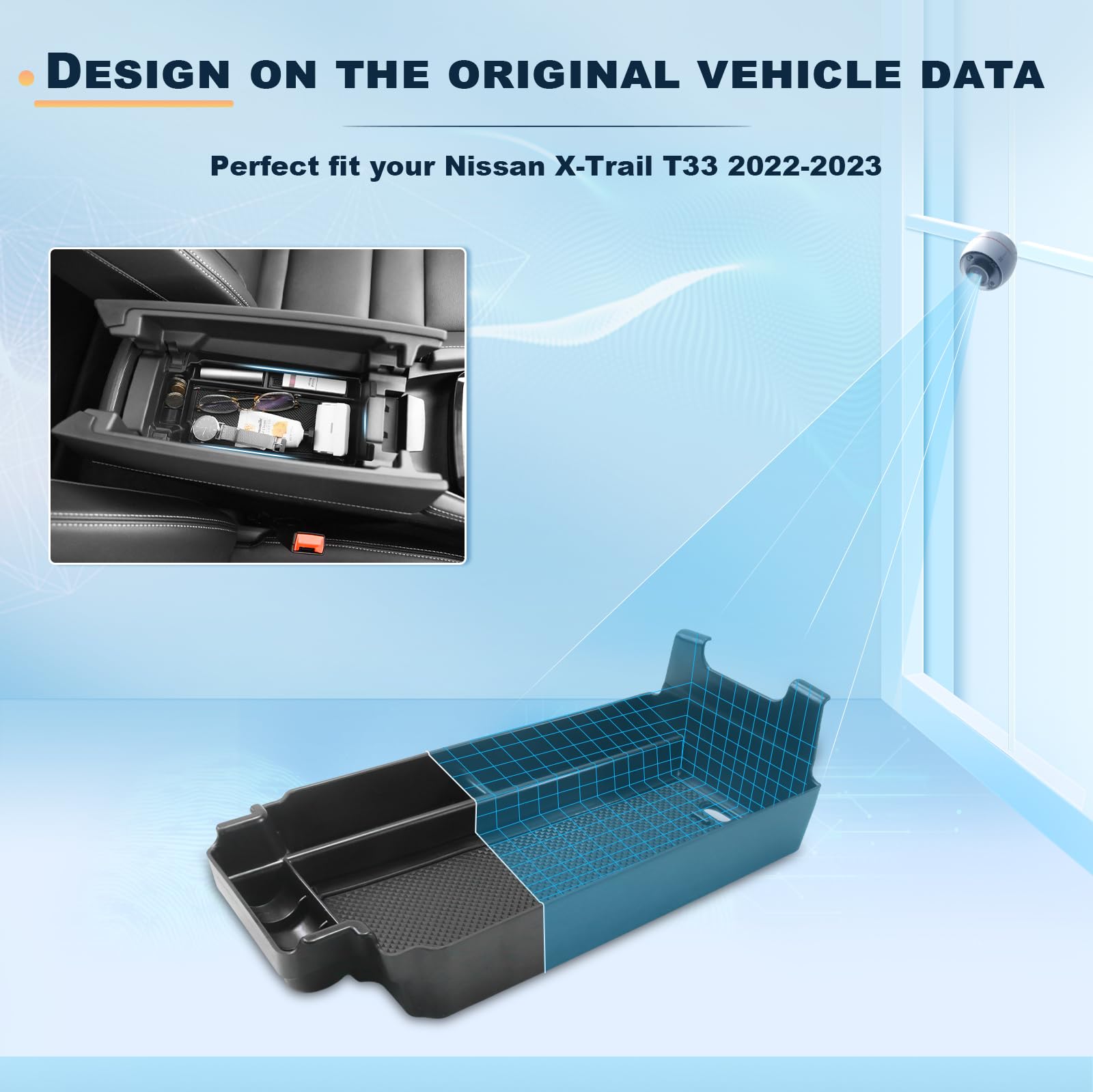 Organizer Console Centrale Per Nissan X-Trail T33 2022-2024 - Portaoggetti Con Tappetino Antiscivolo - Accessorio Auto - Foto 5